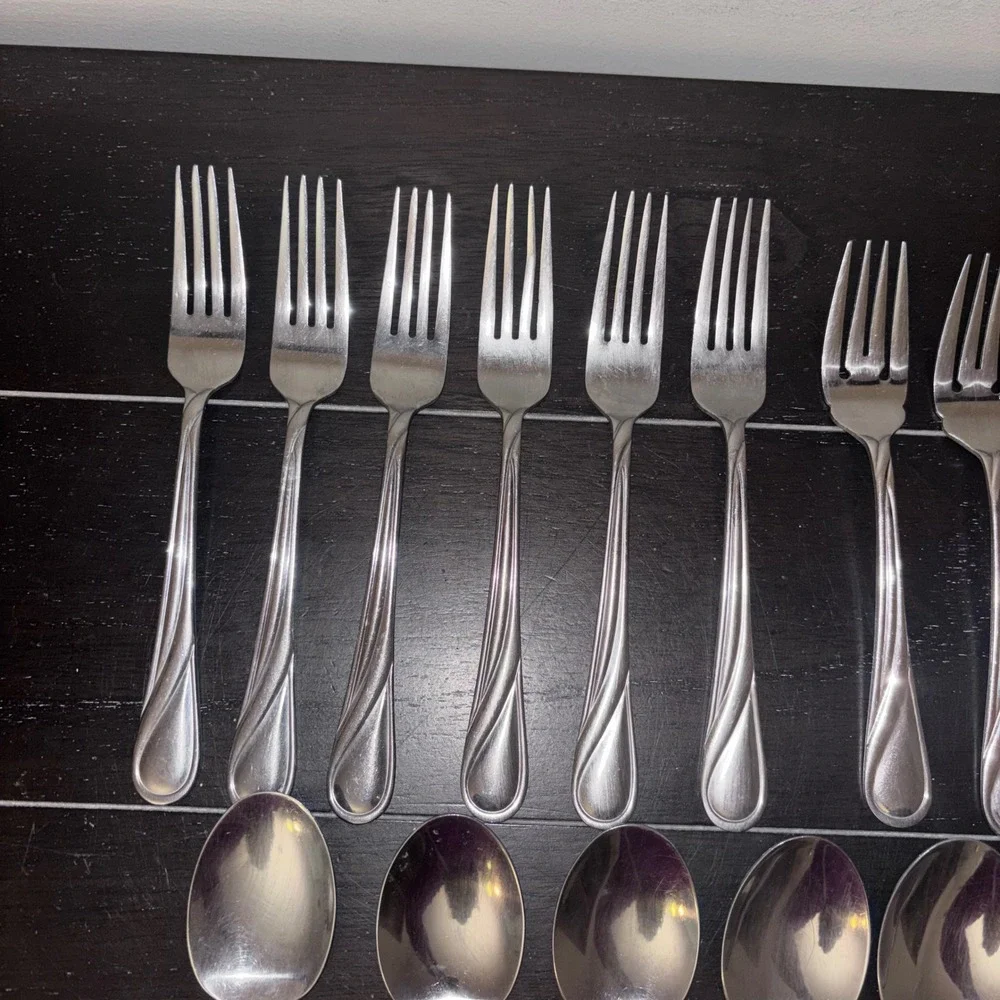 Glennbrook (Stainless) Pfaltzgraff  6 Place Spoons 4 Salad Forks 6 Dinner Forks‎